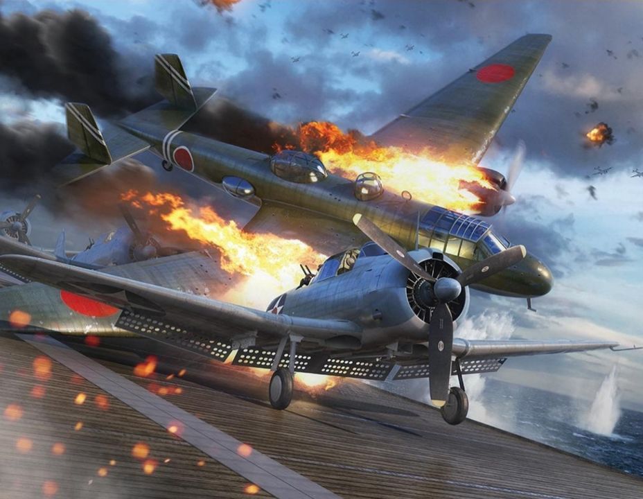 Ngày 1 tháng 2 năm 1942, 5 máy bay ném bom hai động cơ G3M của Nhật Bản đã lọt qua lớp CAP của tàu sân bay Enterprise, sau cuộc tập kích của hải quân Mỹ vào quần đảo Marshall do Nhật chiếm đóng. Tất cả các máy bay ném bom đều bắn trượt và quay đầu rút lui, ngoại trừ chiếc dẫn đầu bị hư hại nặng, do Trung úy Kazuo Nakai điều khiển, chiếc này quay lại trong nỗ lực lao thẳng vào Enterprise. Khi máy bay tiến gần đến con tàu và hỏa lực phòng không dường như không đạt hiệu quả, Hạ sĩ thợ máy hàng không hạng 3 (AMM3/C) Bruno Gaido đã nhảy ra khỏi lối đi bên hông, trèo vào ghế sau của một chiếc SBD Dauntless đỗ trên sàn bay (vị trí mà anh thường ngồi khi máy bay đang bay, với vai trò là xạ thủ vô tuyến), xoay khẩu súng máy hai nòng cỡ 0.30 inch phía sau và khai hỏa. Đứng thẳng, anh bắn chính xác vào buồng lái của chiếc ném bom đang bay thấp, khiến nó mất kiểm soát. Trong cảnh này, ta thấy chiếc ném bom Nhật chỉ sượt qua boong tàu, đầu cánh của nó chém đứt phần đuôi chiếc SBD Dauntless mà Gaido đang ở trong. Cú va chạm khiến chiếc máy bay đang đỗ quay tròn. Gaido tiếp tục bắn vào chiếc máy bay ném bom cho đến khi nó rơi xuống biển ở phía bên kia con tàu. (Tranh của Adam Tooby)