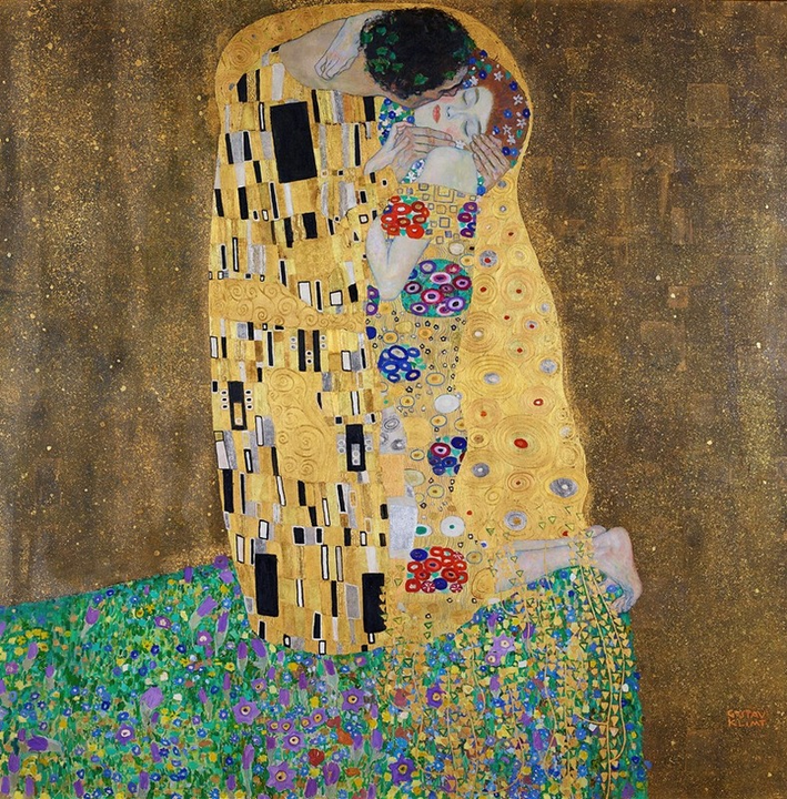 The kiss (lovers) (Gustav Klimt)