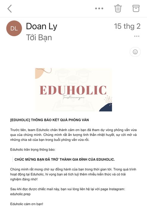 Kết quả "Congratulations"