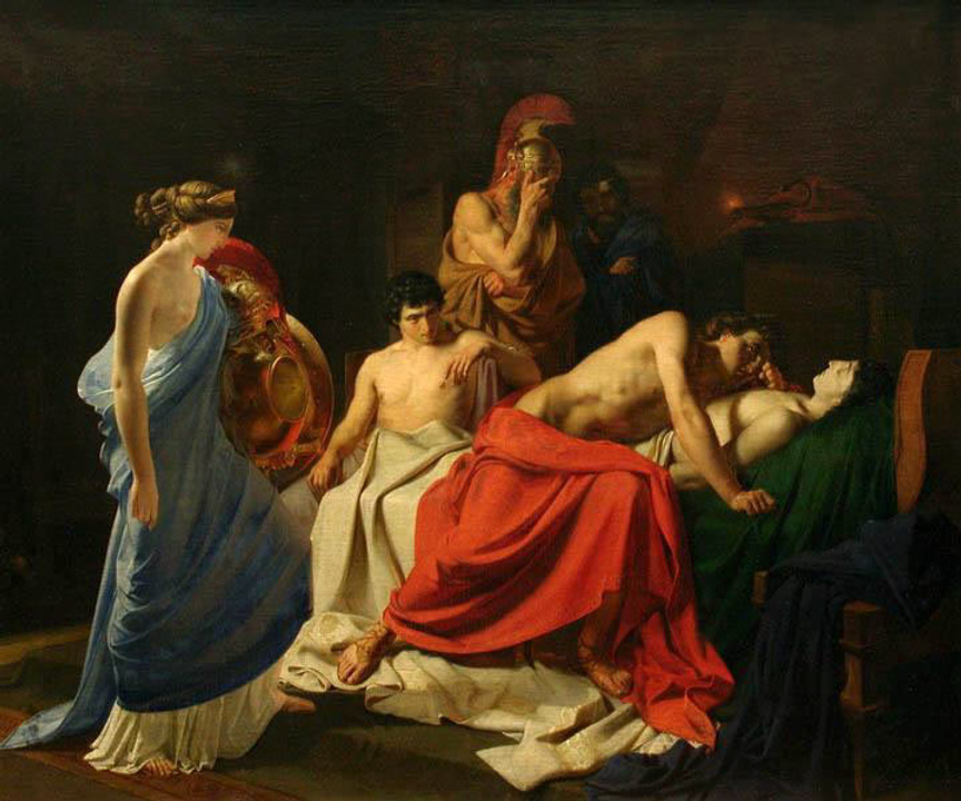 Achilles và Briseis khóc than cho Patroclus